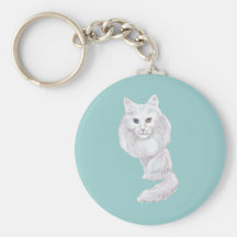 Turkish Angora Caricature Keychain