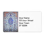 Turkish floral tiles personalised shipping label