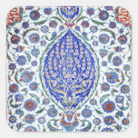 Turkish floral tiles square stickers