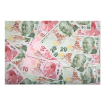 Turkish Money Background Photograph