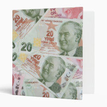 Turkish Money Background Vinyl Binder