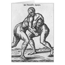 Turkish Wrestlers Greeting Card