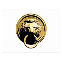 Türklopfer Löwe door knocker rapper lion Postkarte