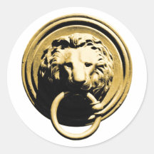 Türklopfer Löwe door knocker rapper lion Runde Aufkleber