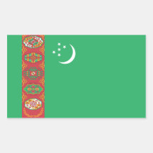 Turkmenistan/Turkmen Flag Rectangle Stickers