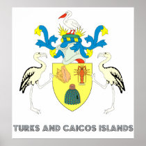Turks and caicos islands coat of arms poster