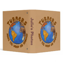 Turners Globe Funny Woodturning Earth 3 Ring Binder
