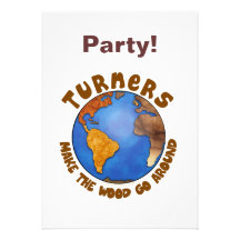 Turners Globe Funny Woodturning Earth Personalized Invite