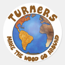 Turners Globe Funny Woodturning Earth Stickers
