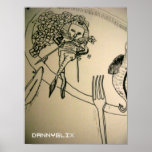 Turnip on a plate with needles posters