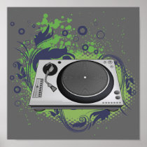 turntable deejay  vector print
