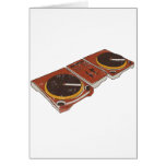 Turntable Double DJ Grunged Graphic Greeting Cards