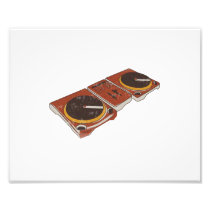 Turntable Double DJ Grunged Graphic Photo Print