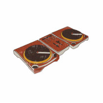 Turntable Double DJ Grunged Graphic Photo Cut Outs