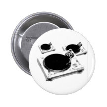 turntables pinback button