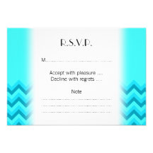Turquiose Zig Zag Pattern. Part Plain. Custom Invite