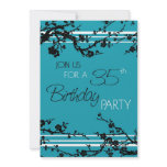 Turquoise 35th Birthday Party Invitation Card