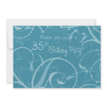 Turquoise 35th Birthday Party Invitation Cards