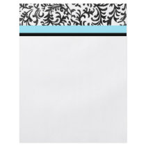 Turquoise and Black Floral Pattern Full Colour Flyer