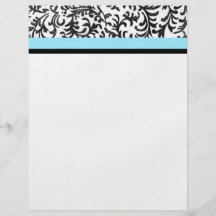 Turquoise and Black Floral Pattern Full Colour Flyer
