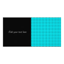Turquoise and Black Polka Dots Photo Card Template