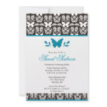 Turquoise and Brown Butterfly Sweet 16 Invitaitons Invitation
