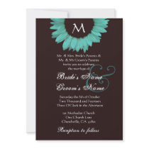 Turquoise and Chocolate Sunflower Wedding Template