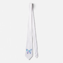 Turquoise and Pink Butterfly Tie