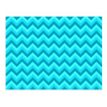 Turquoise and Teal Zigzag Pattern. Post Cards