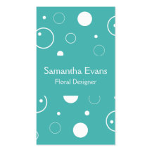 Turquoise and White Bubbles Business Card