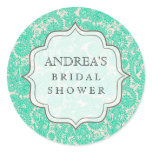 Turquoise Aqua Bridal Shower Dessert Tag Label