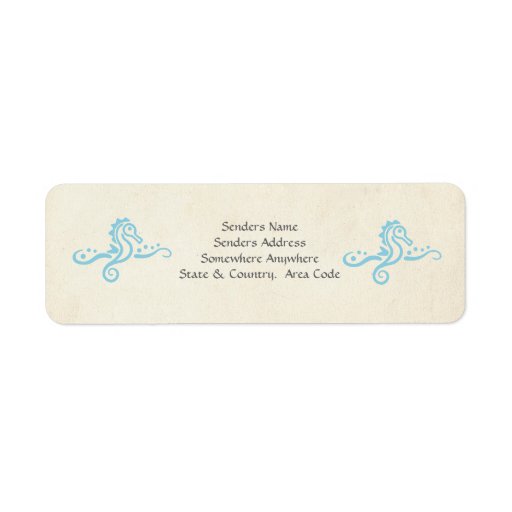Turquoise Aqua Seahorse Small Address Labels