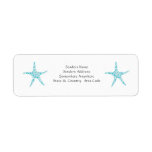 Turquoise Aqua Starfish Small Address Labels
