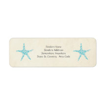Turquoise Aqua Starfish Small Address Labels