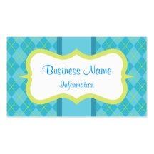 Turquoise Argyle Business Card