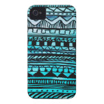 Turquoise Aztec Pattern 2 Case-Mate iPhone 4 Cases