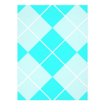 Turquoise Baby Blue Argyle Custom Invitation