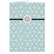 Turquoise Baroque Blank Notecard