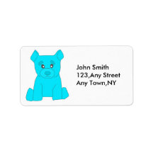 Turquoise Bear Label Template