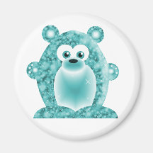 Turquoise Birthstone Bear Refrigerator Magnet