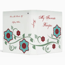 Turquoise Blooms Recipe Book Binder