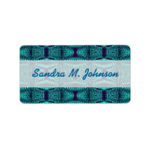 Turquoise blue abstract address labels