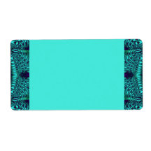Turquoise blue abstract personalized shipping label