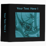 Turquoise Blue and Teal Fractal Art Design. Binder