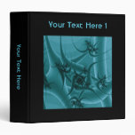 Turquoise Blue and Teal Fractal Art Design. Vinyl Binder