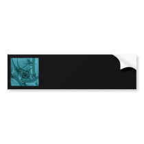 Turquoise Blue and Teal Fractal Art Design. Bumper Sticker