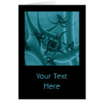 Turquoise Blue and Teal Fractal Art Design. Card