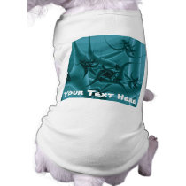 Turquoise Blue and Teal Fractal Art Design. Doggie Tee
