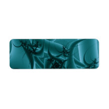 Turquoise Blue and Teal Fractal Art Design. Return Address Label