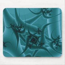 Turquoise Blue and Teal Fractal Art Design. Mousepad